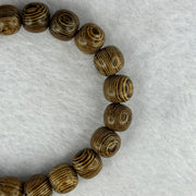 Natural Wenge Wooden Beads Bracelets 天然鸡翅木手链 9.35g 16.5cm 9.9mm 21 Beads - Huangs Jadeite and Jewelry Pte Ltd