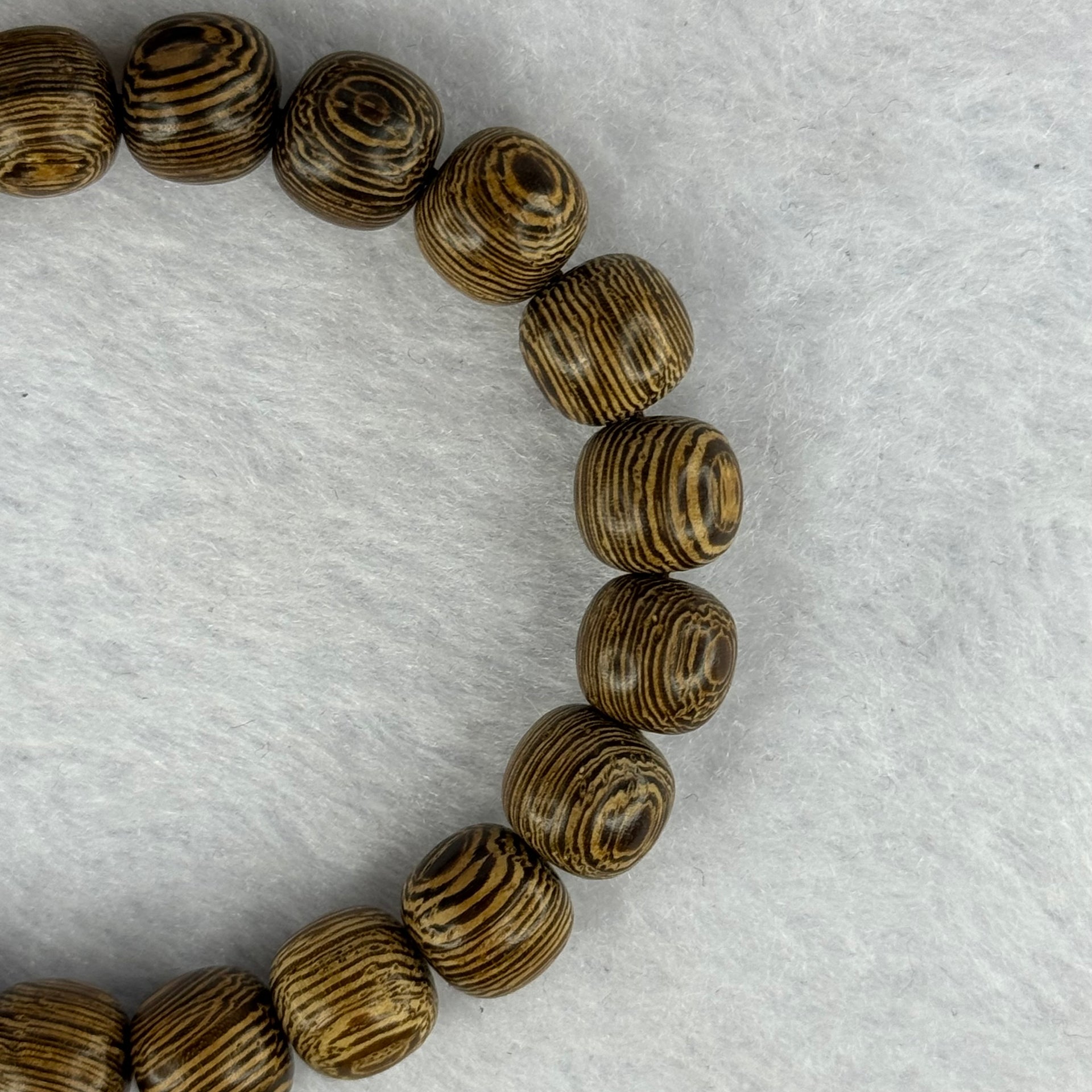 Natural Wenge Wooden Beads Bracelets 天然鸡翅木手链 9.35g 16.5cm 9.9mm 21 Beads - Huangs Jadeite and Jewelry Pte Ltd