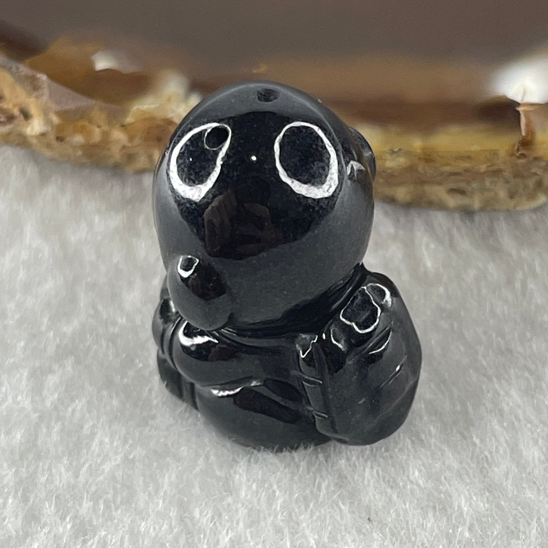 Type A Opaque Black Omphacite Astronaut Pendant Charm 货墨翠宇航员牌 8.54g 22.6 by 15.4 by 16.0mm - Huangs Jadeite and Jewelry Pte Ltd