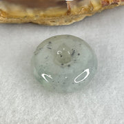 Type A Semi Icy Light Green With Wuji Grey Spots Jadeite Ping An Kou Donut Pendant 3.23g 16.1 by 6.2mm - Huangs Jadeite and Jewelry Pte Ltd