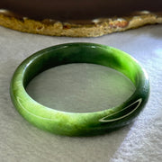 Type A Full Green Jadeite Bangle Internal Diameter 57.7mm 47.69g 12.5 by 7.5mm (Close to Perfect) - Huangs Jadeite and Jewelry Pte Ltd