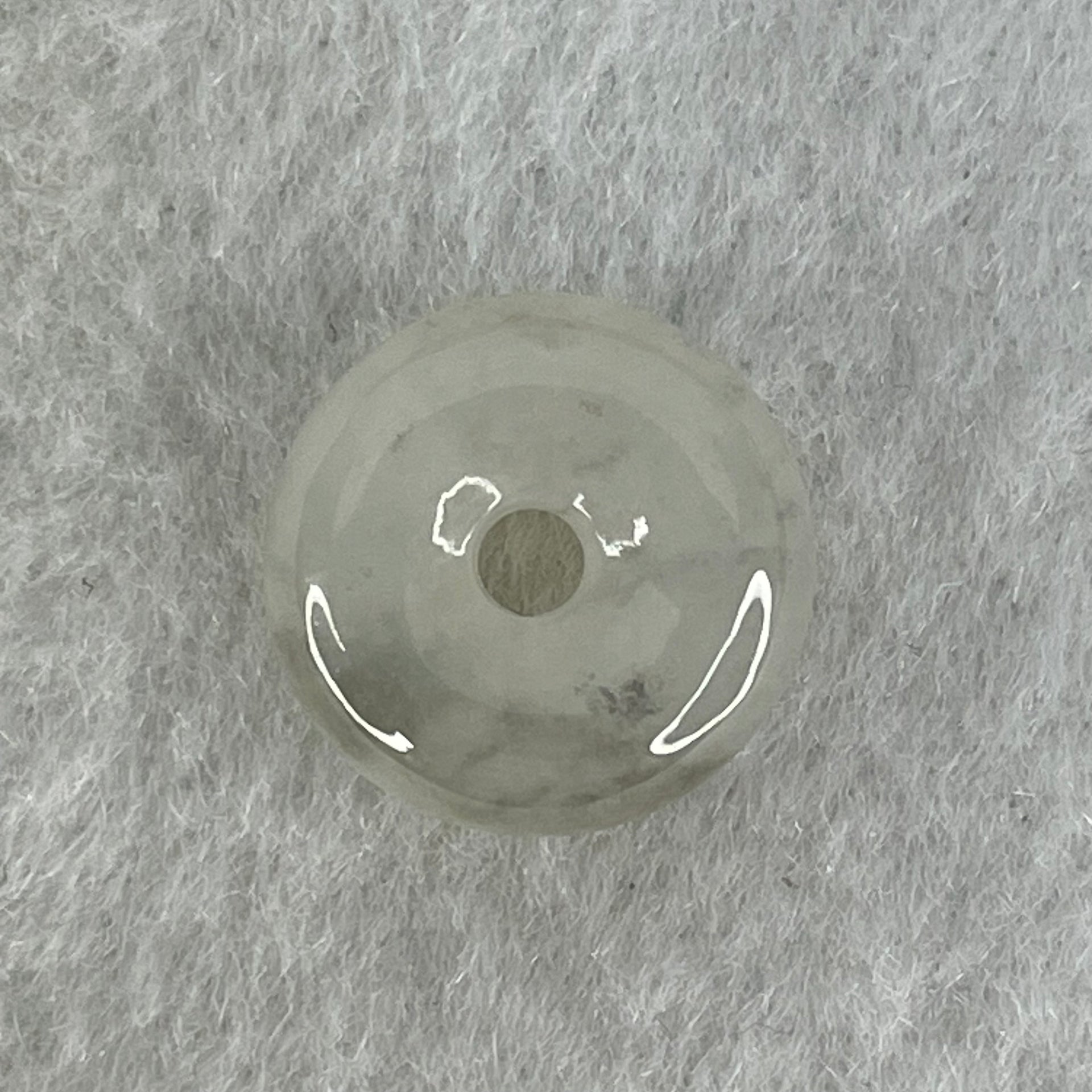 Type A Semi Icy Light Lavender With Wuji Grey Jadeite Ping An Kou Charm/Pendant 2.19g 13.6 by 5.7mm - Huangs Jadeite and Jewelry Pte Ltd