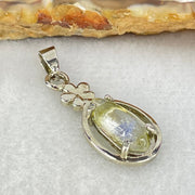 Good Grade Rare Natural Blue Dumortierite Rutilated Quartz in S925 Pendant 2.02g 12.7 by 5.2 by 3.5mm - Huangs Jadeite and Jewelry Pte Ltd