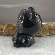 Black Obsidian Labubu Charm Display 14.51g 29.7 by 21.7 by 19.3mm - Huangs Jadeite and Jewelry Pte Ltd