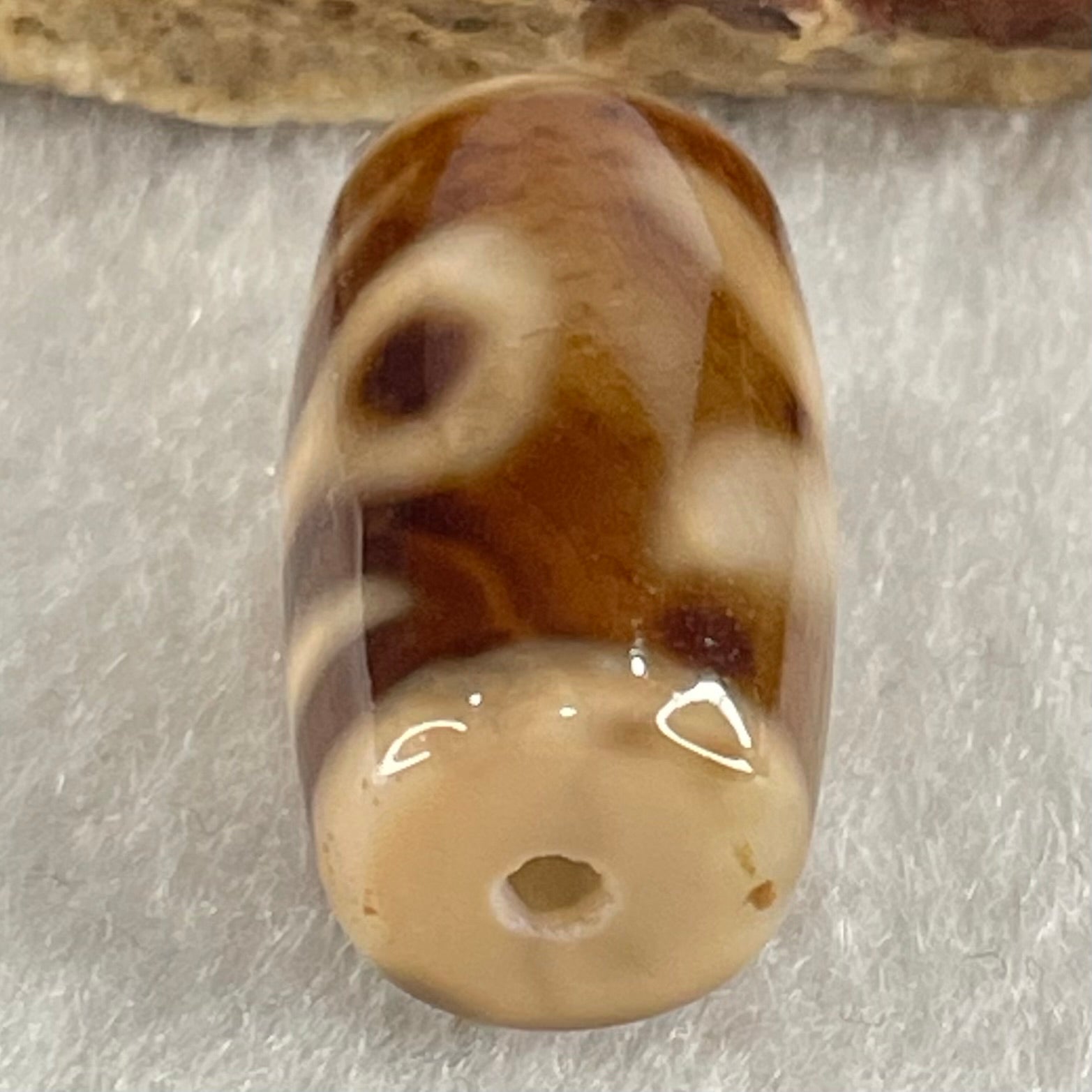 Natural Powerful Tibetan Old Oily Agate Patina Guiren Tairen Human Dzi Bead Totem Amulet Heavenly Master (Tian Zhu) 贵人天诛 4.80g 20.2 by 11.6mm - Huangs Jadeite and Jewelry Pte Ltd