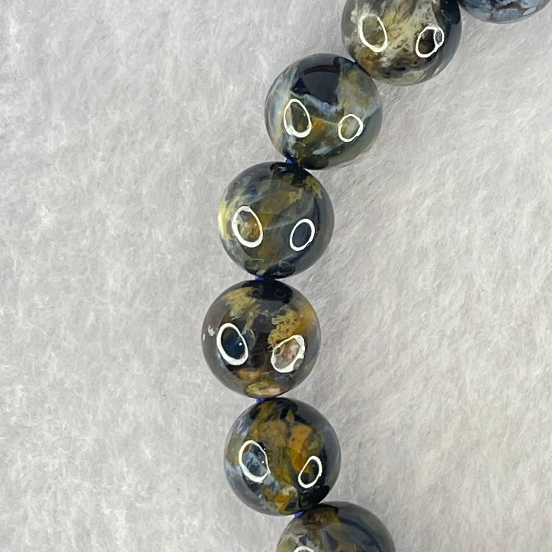 Good Grade Natural Petersite Beads Bracelet 25.85g 16cm 10.3mm 19 Beads - Huangs Jadeite and Jewelry Pte Ltd