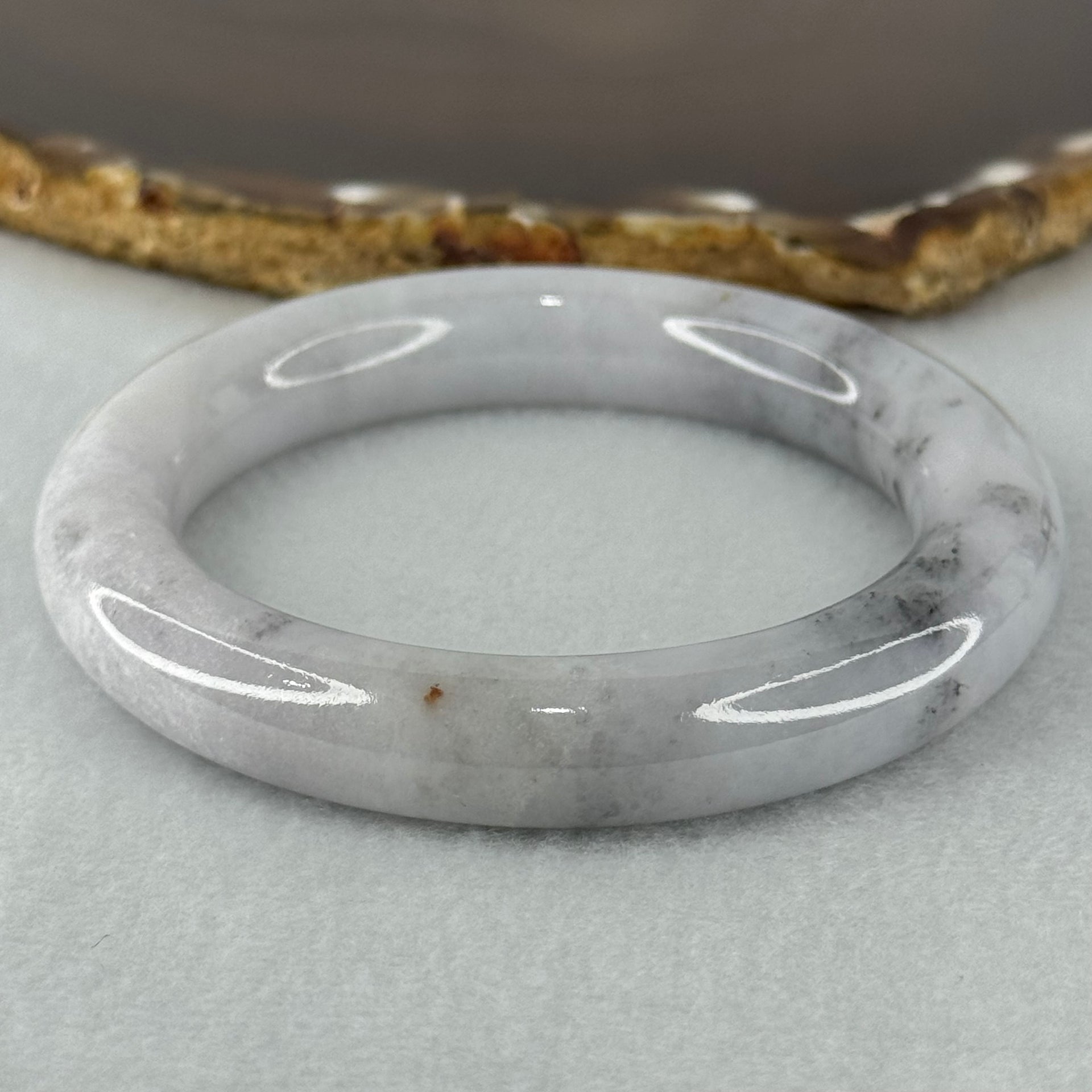 Type A Faint Lavender with Wuji Grey Jadeite Bangle Internal Diameter 54.6mm 69.56g 11.6 by 11.3mm (Very Slight Internal Line) - Huangs Jadeite and Jewelry Pte Ltd