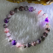 Natural Super 7 Beads Bracelet 12.81g 15cm 7.3mm 25 Beads - Huangs Jadeite and Jewelry Pte Ltd