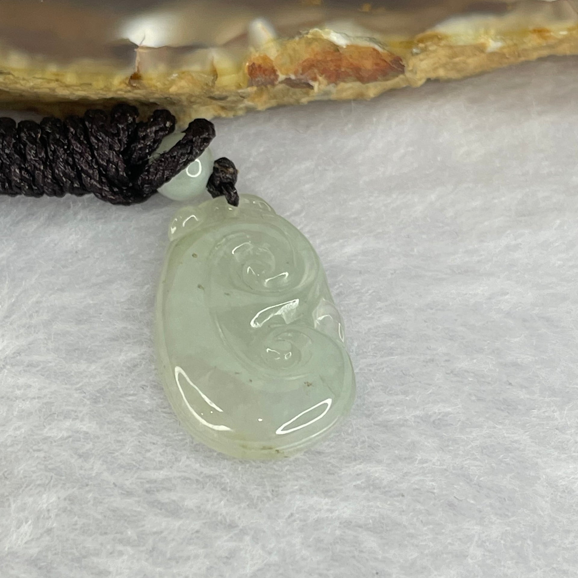 Type A Jelly Light Green Jadeite Ruyi 3.31g 24.4 by 14.4 by 3.5mm - Huangs Jadeite and Jewelry Pte Ltd