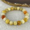 Natural Orange Red Yellow Aventurine Bracelet 27.37g 16cm 10.3mm 20 Beads - Huangs Jadeite and Jewelry Pte Ltd