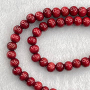 Red Wood Beads Necklace 17.72g 7.9mm 112 Beads - Huangs Jadeite and Jewelry Pte Ltd
