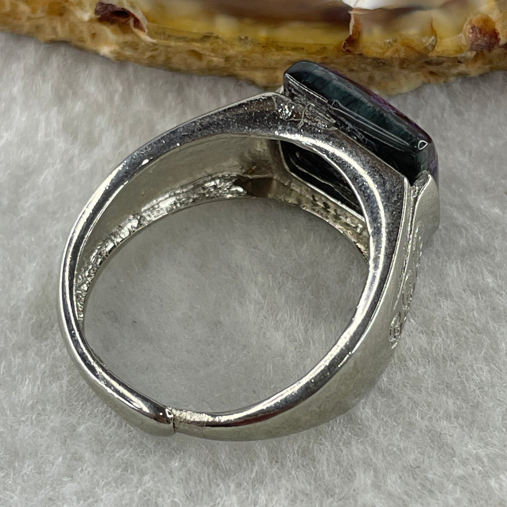 Good Grade Natural Sugilite  Wu Shi Pai in S925 Sliver Ring (Adjustable Size) 6.22g 12.2 by 11.8 by 4.0mm - Huangs Jadeite and Jewelry Pte Ltd