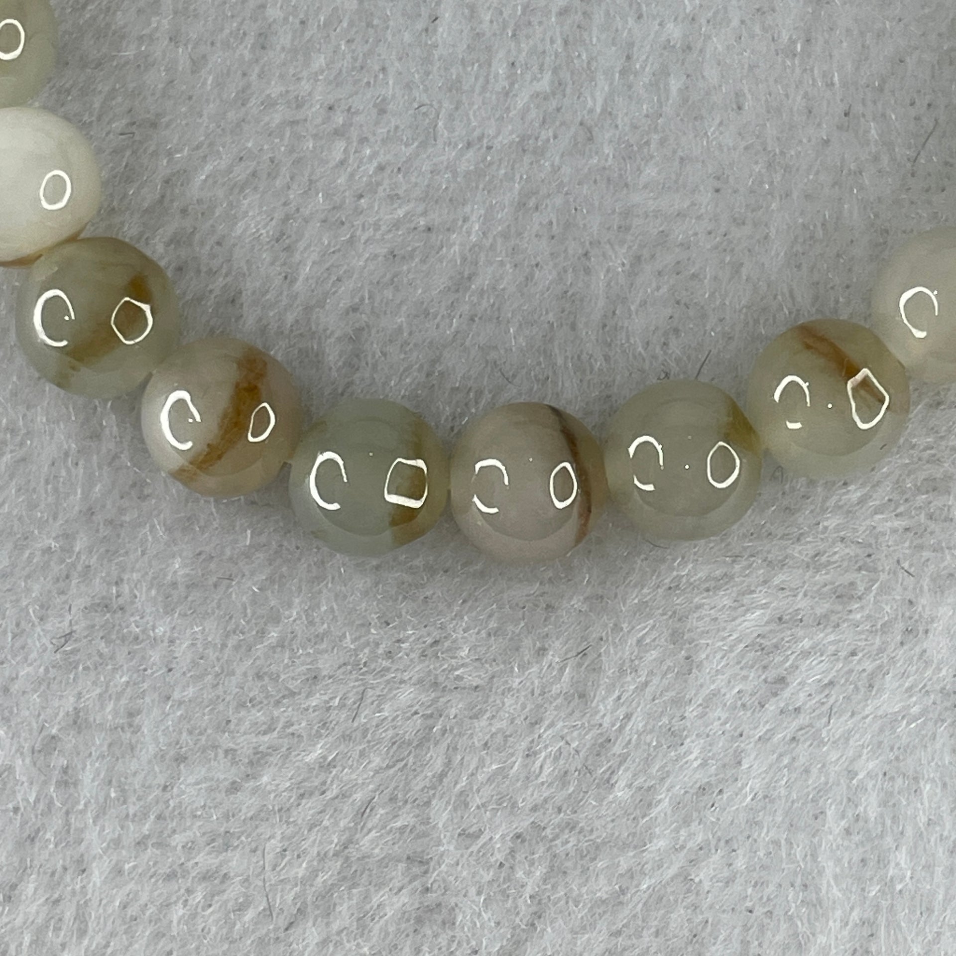 Natural Type A Light Lavender with Brownish Jadeite Beads Bracelet 14.86g 15cm 7.0mm 26 Beads - Huangs Jadeite and Jewelry Pte Ltd