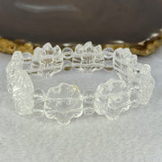 Natural Clear Quartz 9 Tail Fox Bracelet 39.45g 17cm 21.6 by 19.0 by 8.0mm 8pcs - Huangs Jadeite and Jewelry Pte Ltd