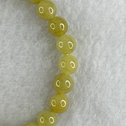 High Grade Natural Type A Intense Yellow Jadeite  Beads Bracelet 18.28g 15cm 7.8mm 24 Beads - Huangs Jadeite and Jewelry Pte Ltd