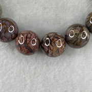 Certified Natural Alashan Agate Greyish Beads Bracelet 49.866g 17cm 13.4mm 16Beads - Huangs Jadeite and Jewelry Pte Ltd