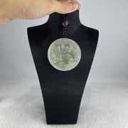 Natural Type A Light Green with Faint Lavender Jadeite Shan Shui with Guiren Benefactor Pendant 56.64g 54.1 by 9.2mm - Huangs Jadeite and Jewelry Pte Ltd