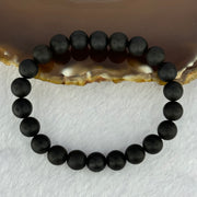 Natural Dark Matt Black Amber Beads Bracelet 天然大黑天翁琥珀手链 6.31g 14.5cm 8.1mm 22 Beads - Huangs Jadeite and Jewelry Pte Ltd