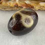 Natural Powerful Tibetan Old Oily Agate Patina Guiren Tairen Human Dzi Bead Totem Amulet Heavenly Master (Tian Zhu) 贵人天诛 6.09g 19.7 by 15.0mm - Huangs Jadeite and Jewelry Pte Ltd