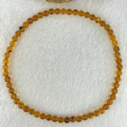 Natural Gold Yellow Amber Elastic Necklace 天然黄琥珀项链 9.24g 32cm 6.7mm 59 Beads - Huangs Jadeite and Jewelry Pte Ltd