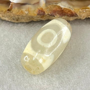 Natural Powerful Tibetan Old Oily Agate 3 Eyes Dzi Bead Heavenly Master (Tian Zhu) 三眼天诛 2.90g 19.8 by 10.2mm - Huangs Jadeite and Jewelry Pte Ltd