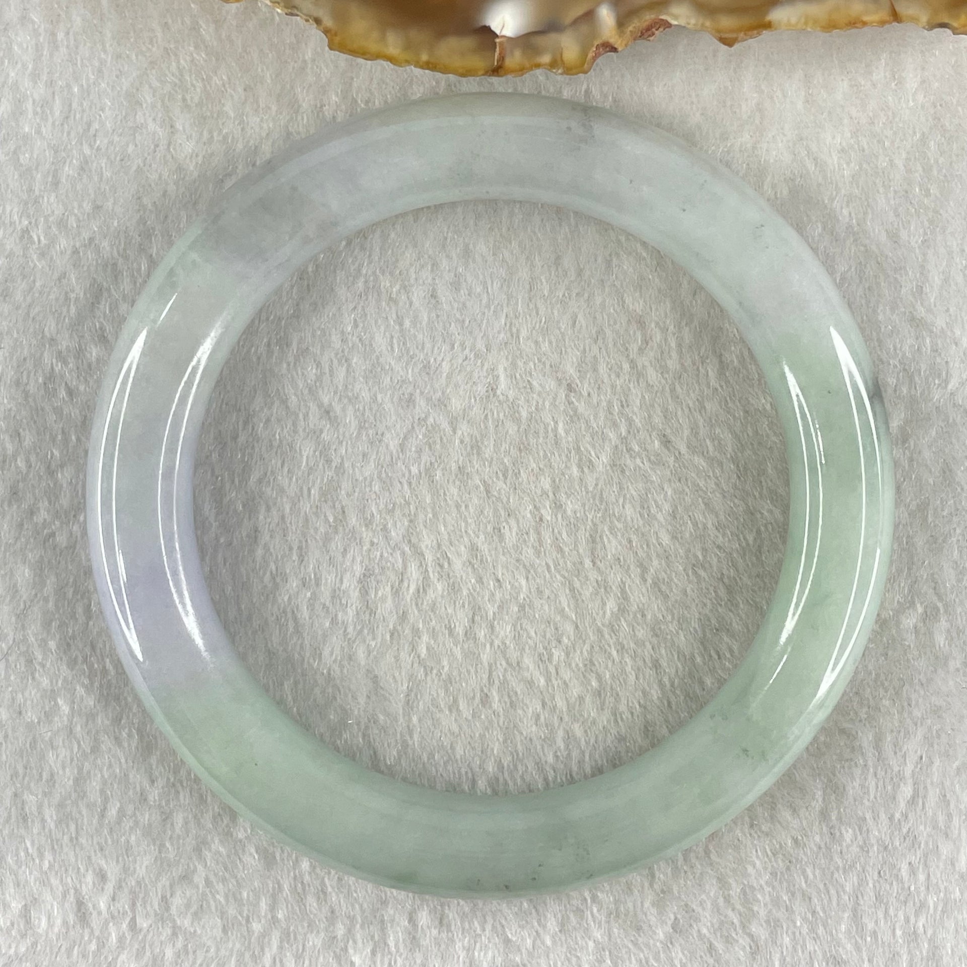 Type A Light Green with Lavender and Blueish Green Floral Piao Hua Jadeite Bangle 46.69g Inner Diameter 55.5mm 9.0 by 10.4mm (Internal Line) - Huangs Jadeite and Jewelry Pte Ltd