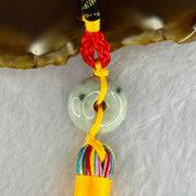 Type A Light Green Lavender Jadeite Ping An Kou Donut Charm Display 8.12g 16.6 by 6.6mm - Huangs Jadeite and Jewelry Pte Ltd