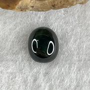 Type A Translucent Black Omphacite Jadeite Oval Cabouchon Stone For Setting 0.38g 7.3 by 6.1 by 4.0mm - Huangs Jadeite and Jewelry Pte Ltd