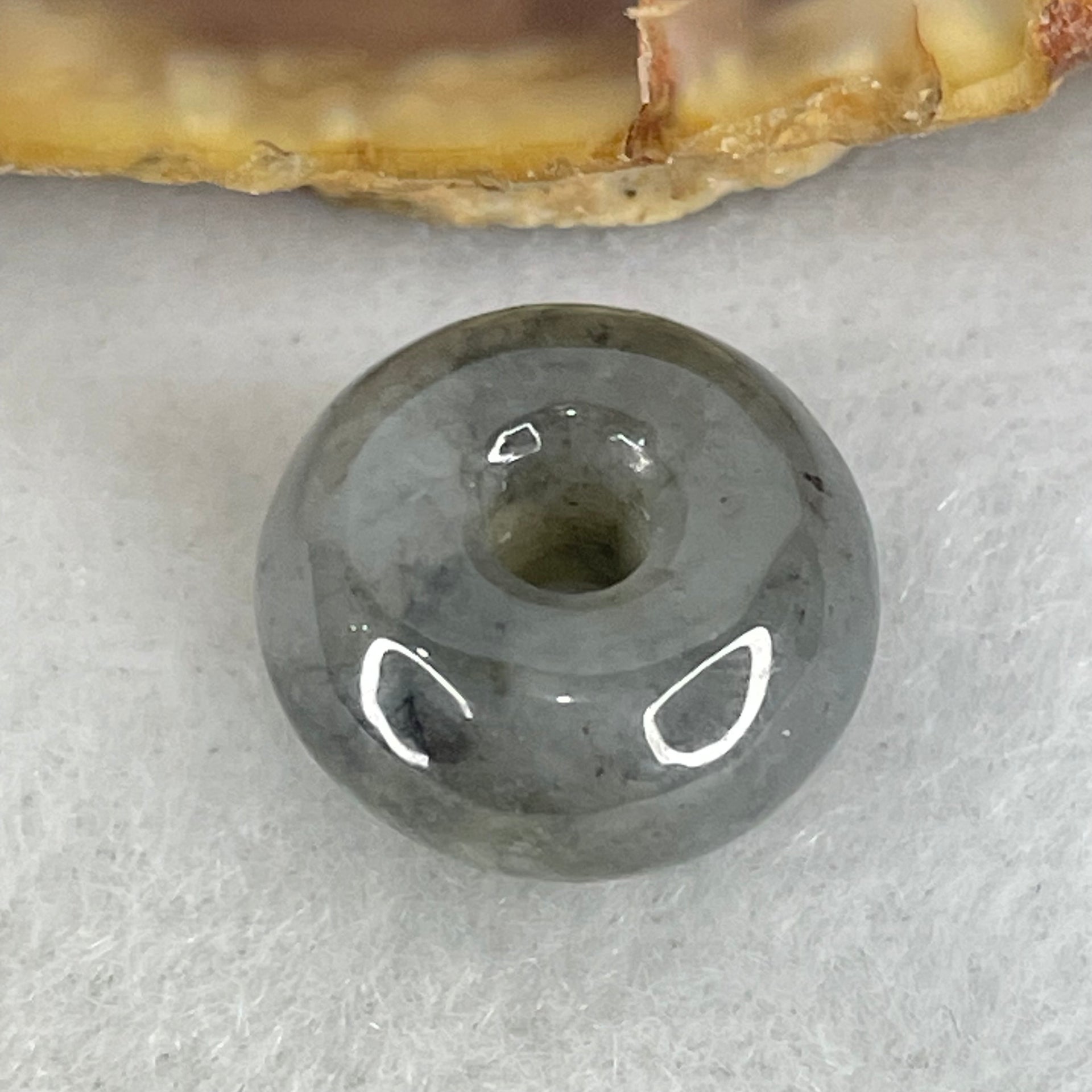 Type A Green Light Lavender With Wuji Grey Piao Hua Jadeite Ping An Kou Charm/Pendant 2.42g 13.3 by 7.1mm - Huangs Jadeite and Jewelry Pte Ltd