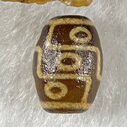 Natural Powerful Tibetan Old Oily Agate 9 Eyes Dzi Bead Heavenly Master (Tian Zhu) 九眼天诛 2.06g 13.8 by 10.0mm - Huangs Jadeite and Jewelry Pte Ltd