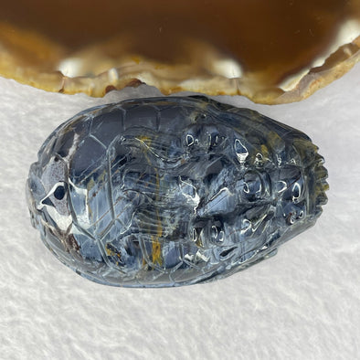 Rare Natural Blue Peter Stone Pietersite 彼得石 Turtle Dragon Pendent / Display 95.48g 57.5 by 38.9 by 29.2mm - Huangs Jadeite and Jewelry Pte Ltd