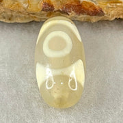 Natural Powerful Tibetan Old Oily Agate 3 Eyes Dzi Bead Heavenly Master (Tian Zhu) 三眼天诛 2.92g 20.1 by 10.1mm - Huangs Jadeite and Jewelry Pte Ltd