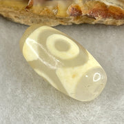 Natural Powerful Tibetan Old Oily Agate 3 Eyes Dzi Bead Heavenly Master (Tian Zhu) 三眼天诛 3.00g 20.1 by 10.4mm - Huangs Jadeite and Jewelry Pte Ltd