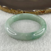 Type A Natural Light Green with Blueish Green Flora Piao Hua Jadeite Bangle 43.45g Inner Diameter 51.9mm 11.2 by 7.6mm (Very Very Slight Internal Lines) - Huangs Jadeite and Jewelry Pte Ltd