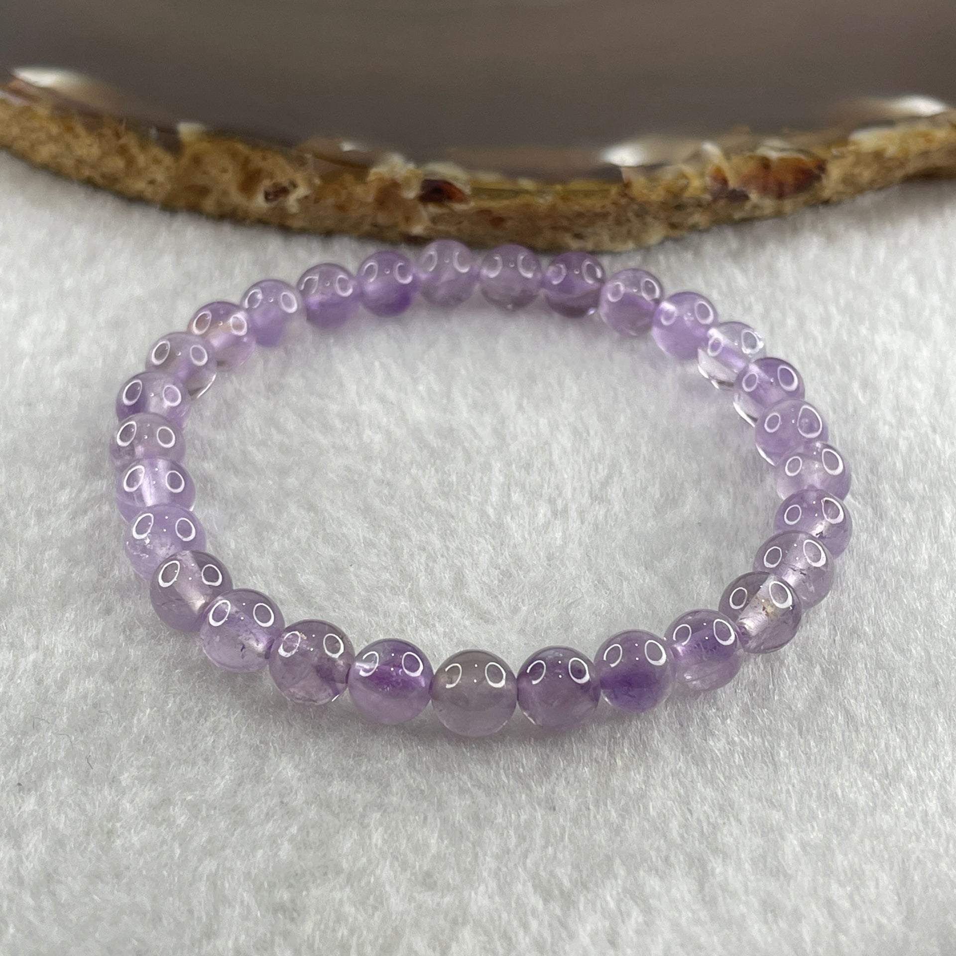 Natural Amethyst Quartz Beads Bracelet 9.62g 15cm 6.3mm 29 Beads - Huangs Jadeite and Jewelry Pte Ltd