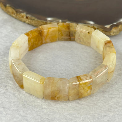 Natural Ferruginous Quartz Bracelet 39.03g 17cm 14.1 by 14.2 by 6.6mm 14 pcs - Huangs Jadeite and Jewelry Pte Ltd