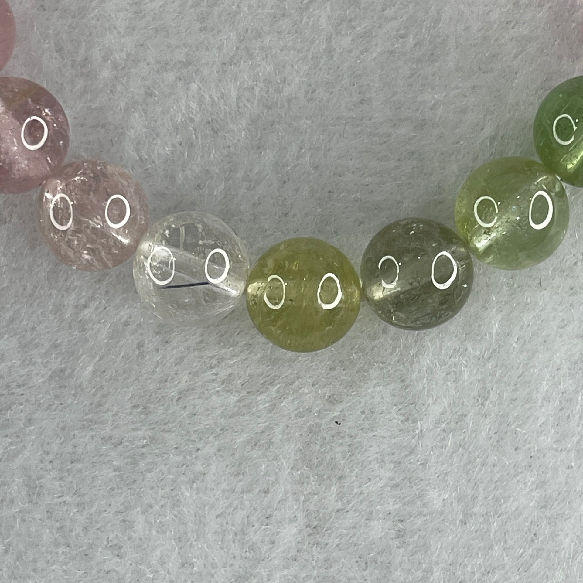 Very Good Natural Tourmaline Crystal Beads Bracelet 19.02g 14cm 8.6mm 20Beads - Huangs Jadeite and Jewelry Pte Ltd