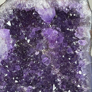 Natural Brazil Amethyst with White Calcite Cave 6.30kg with Wooden Stand 235.0 x 203.0 x 330.0mm - Huangs Jadeite and Jewelry Pte Ltd