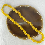 Natural Beeswax Raw Stone Irregular Beads Necklace 天然蜜蜂蜡原石项链 26.66g 46cm 13.7 by 8.5 by 4.5mm, 7.4 by 7.2 by 4.4mm 127pcs - Huangs Jadeite and Jewelry Pte Ltd