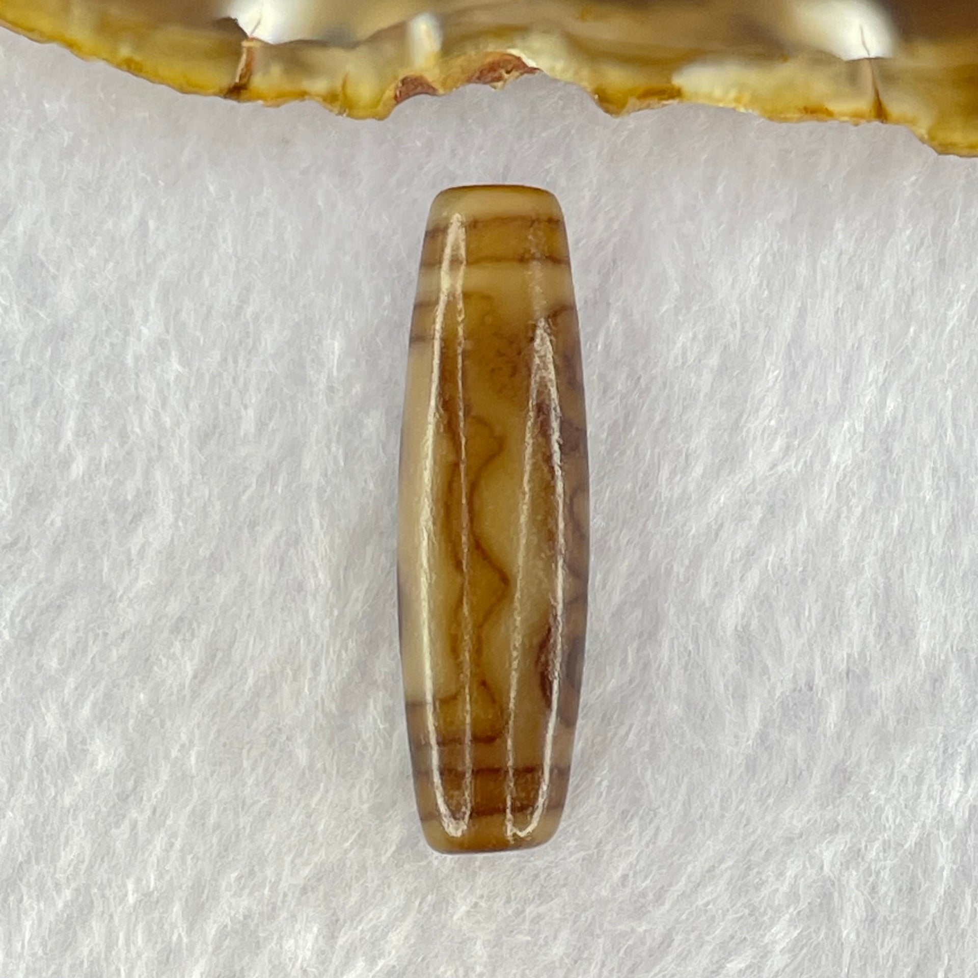 Natural Powerful Tibetan Old Oily Agate 5 Eyes Dzi Bead Heavenly Master (Tian Zhu) 五眼天诛 6.82g 38.3 by 11.0mm - Huangs Jadeite and Jewelry Pte Ltd