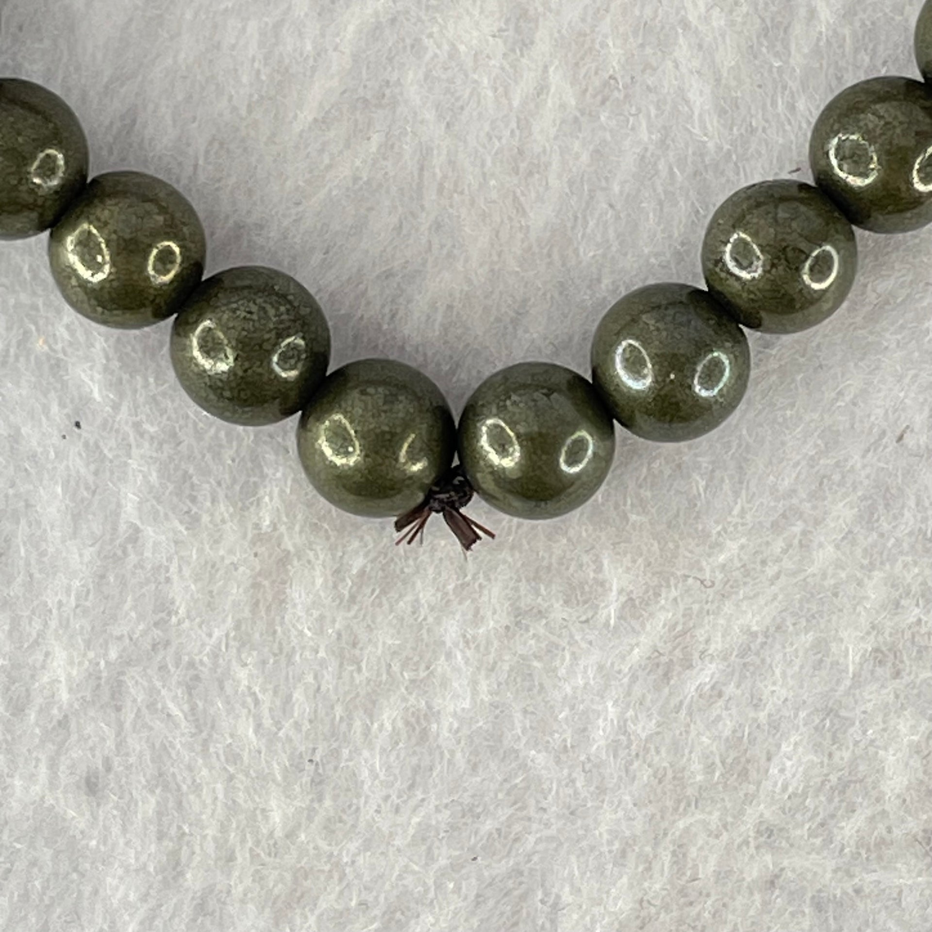 Natural Pyrite Beads Bracelet 天然黄铁矿手链 15.64g 13cm 6.4mm 25 Beads - Huangs Jadeite and Jewelry Pte Ltd