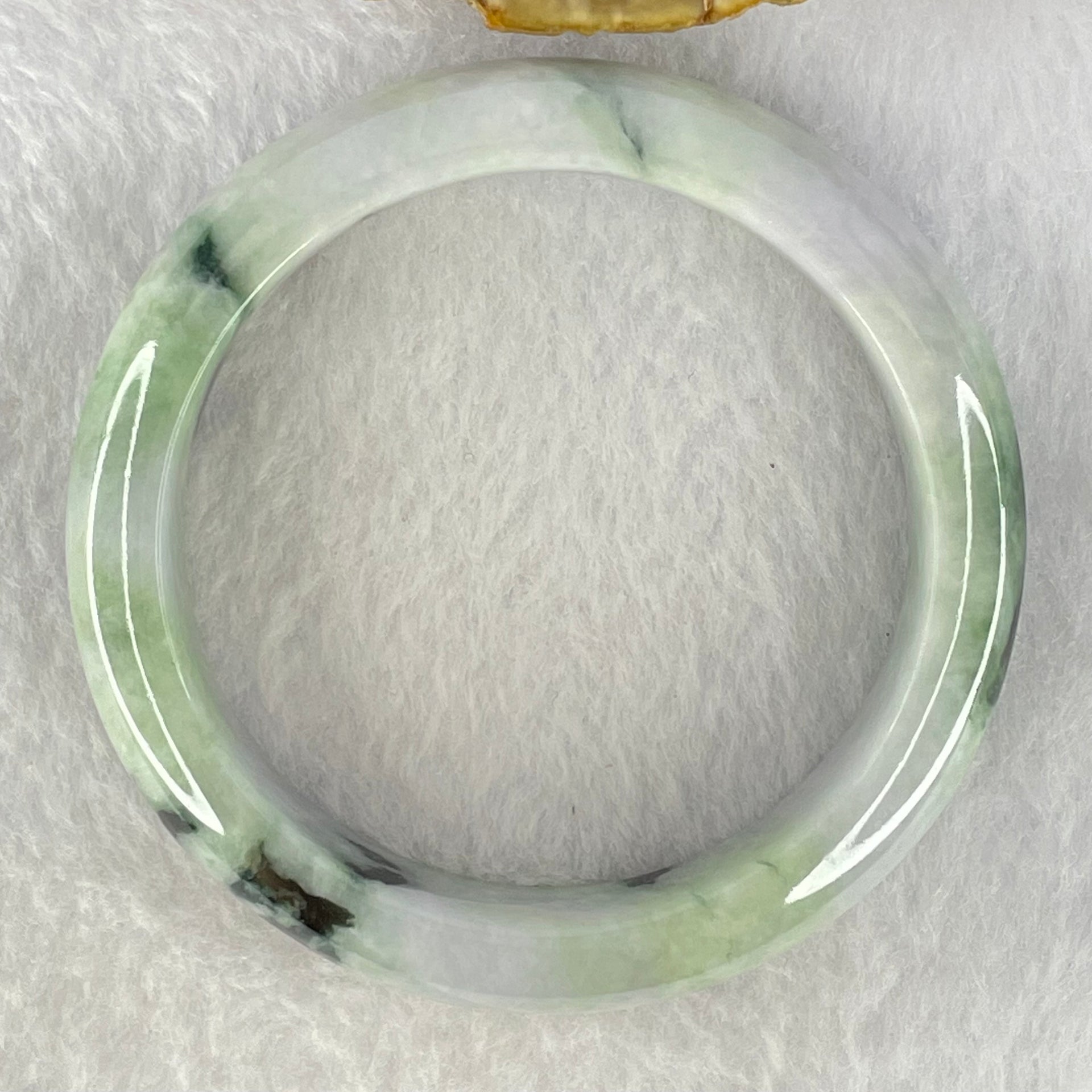 Type A Lavender with Green Piao Hua Jadeite Bangle Internal Diameter 55.4mm 64.10g 14.1 by 8.9mm (Internal Lines) - Huangs Jadeite and Jewelry Pte Ltd