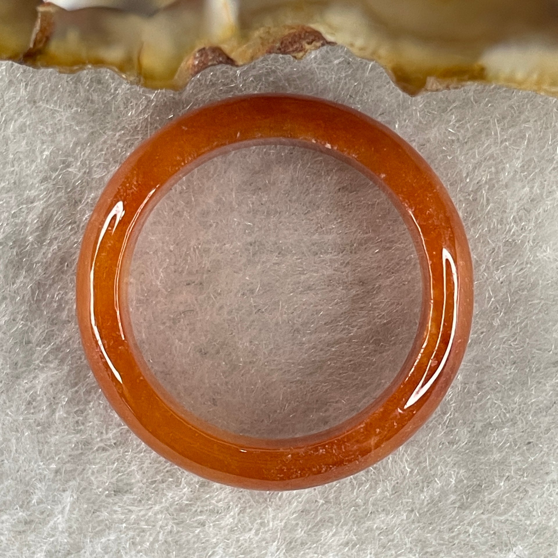 Certified Type A Red Jadeite Rings 2.90g 5.8 by 3.1mm US 8 HK17.7 (Very Very Slight Internal Line) ( Burned) - Huangs Jadeite and Jewelry Pte Ltd