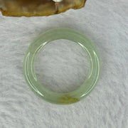 Type A Semi Icy Light Green with Yellow Brown Patch Jadeite Ring 3.26g 5.1 by 3.8mm US7.25 HK16 - Huangs Jadeite and Jewelry Pte Ltd