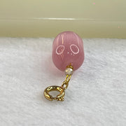 Pink Cat's Eye Glass Charm Pendent 2.40g 13.5 by 9.7mm - Huangs Jadeite and Jewelry Pte Ltd