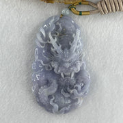 Type A Intense Lavender Jadeite Dragon Double Side Pendant 102.09g 83.3 by 50.7 by 14.2mm - Huangs Jadeite and Jewelry Pte Ltd
