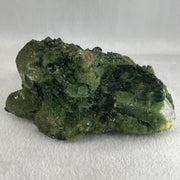 Natural Green Chromium Quartz Rough with Wooden Stand Display 1,391.0g 175.0 by 125.0 by 132.0mm - Huangs Jadeite and Jewelry Pte Ltd