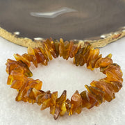 Natural Amber Raw Stone Irregular Beads Bracelet 天然蜜蜂蜡原石手链 21.38g 19cm 16.9 by 8.6 by 3.0mm 71pcs - Huangs Jadeite and Jewelry Pte Ltd
