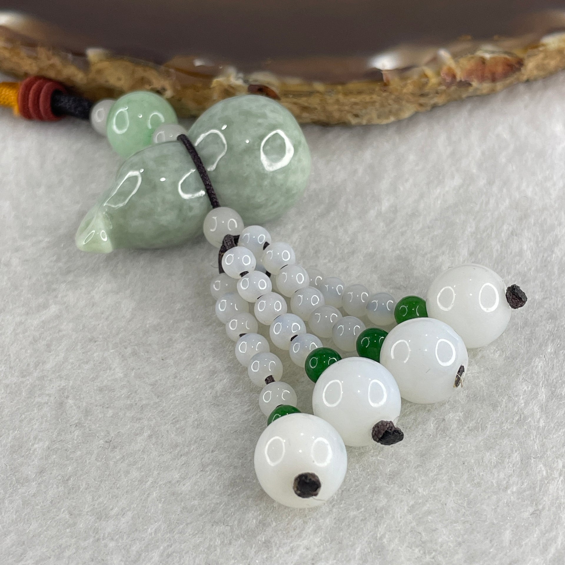 Natural Type A Green Jadeite Hulu Charm 24.96g 33.9 by 17.4mm - Huangs Jadeite and Jewelry Pte Ltd