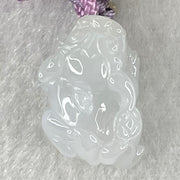 Type A Faint Lavender Jadeite Male Pixiu String Charm 5.45g 20.3 by 14.4 by 10.5mm - Huangs Jadeite and Jewelry Pte Ltd